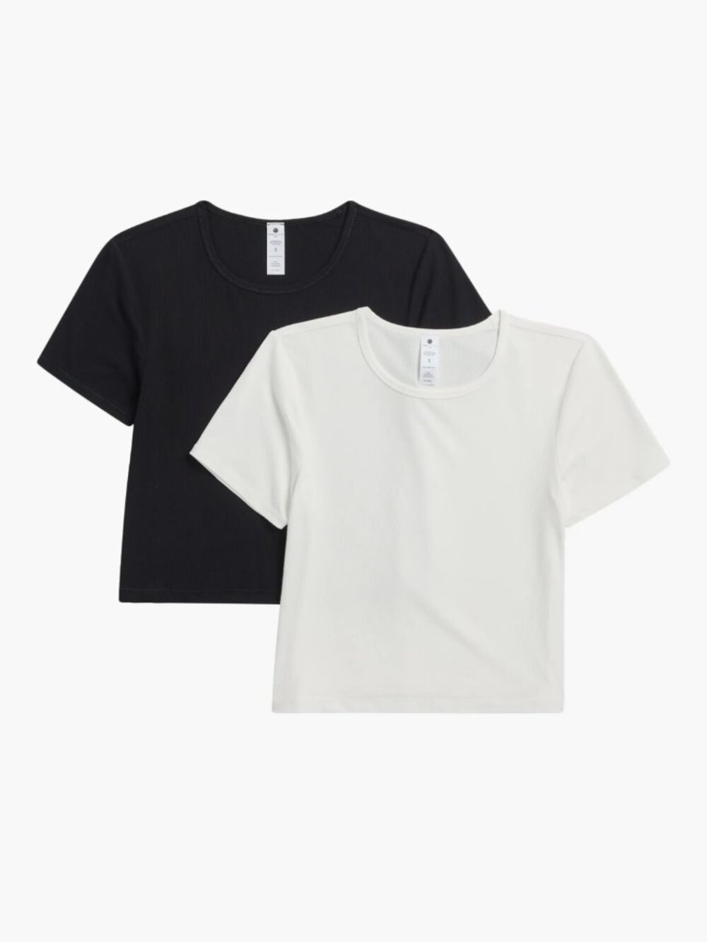 NWT - Yogalicious Skin Crew Neck Logan Short Sleeve Tops - Set - Black and White